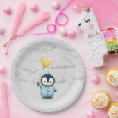Penguin Baby shower Papieren Bordje (Feest)