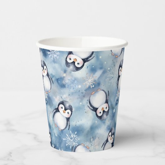 Penguin Baby shower Papieren Koppen - Winter Papieren Bekers (Links)