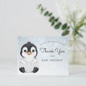 Penguin Baby shower per Mail Dank u Briefkaart (Staand voorkant)
