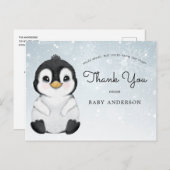 Penguin Baby shower per Mail Dank u Briefkaart (Voorkant / Achterkant)