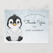 Penguin Baby shower per Mail Dank u Briefkaart (Voorkant)