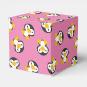 Penguin Baby shower Pink Girl Bedankdoosjes (Achterkant)