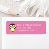 Penguin Baby shower Pink Girl Etiket (Insitu)