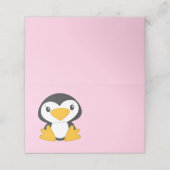 Penguin Baby shower Plaatskaartje (Buitenkant ongevouwen)