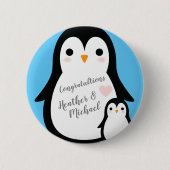 Penguin Baby shower Ronde Button 5,7 Cm (Voorkant)