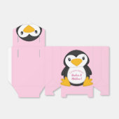 Penguin Baby shower Roze Bedankdoosjes (Uitgevouwen)