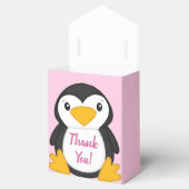 Penguin Baby shower Roze Bedankdoosjes (Geopend)
