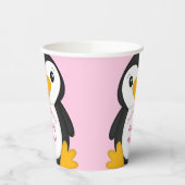Penguin Baby shower Roze Papieren Bekers (Links)