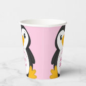 Penguin Baby shower Roze Papieren Bekers (Rechts)
