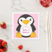 Penguin Baby shower Roze Servet (Insitu)