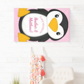 Penguin Baby shower Roze Spandoek (Insitu)