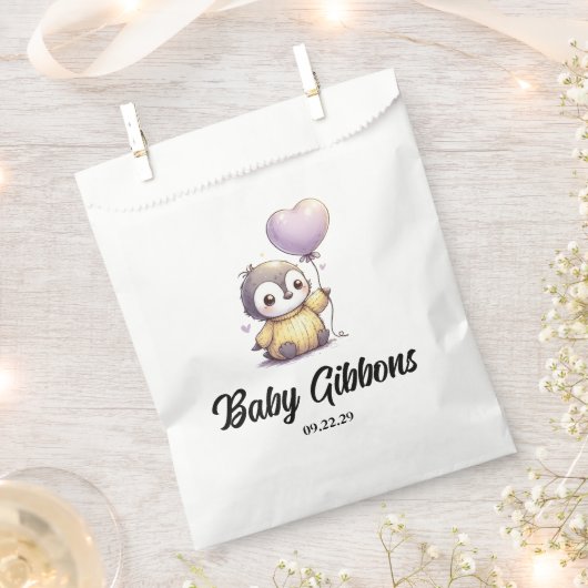 Penguin Baby shower servetten Bedankzakje (Geknipt)