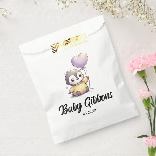 Penguin Baby shower servetten Bedankzakje (Gezegeld)