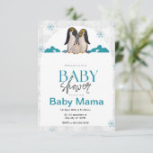Penguin Baby Shower Uitnodiging (Staand voorkant)