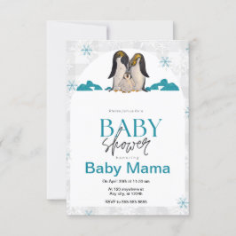 Penguin Baby Shower Uitnodiging
