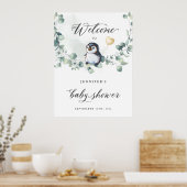 Penguin Baby shower Welkomstteken Poster (Keuken)