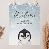 Penguin Baby shower Welkomstteken Poster