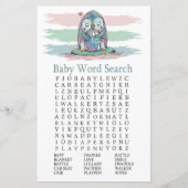 Penguin Baby shower Word Search Game (Voorkant)