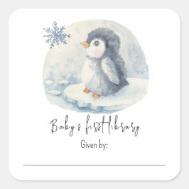Penguin - Baby's eerste bibliotheek Vierkante Sticker
