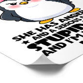 Penguin Back Off I Have A Crazy Granddaughter She  Poster (Hoek)