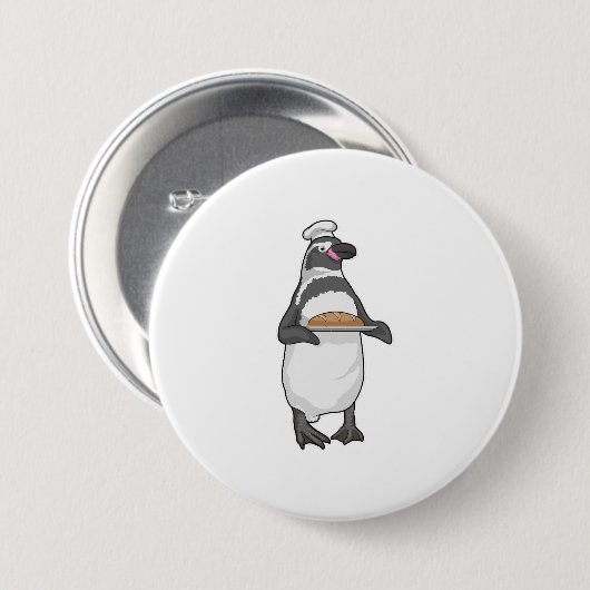 Penguin Baker Bread Ronde Button 7,6 Cm (Voorkant /achterkant)