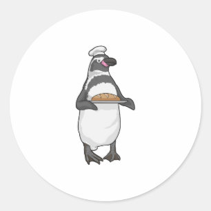 Penguin Baker Bread Ronde Sticker