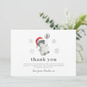 Penguin Ballon 1e Verjaardag - Dank u kaart (Staand voorkant)