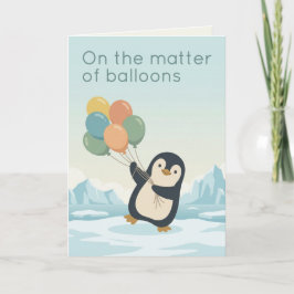 Penguin Balloon Birthday | Dry Humour Birthday Kaart