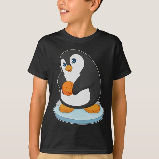 Penguin Basketbalspeler Basketbal T-shirt (Voorkant)