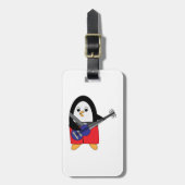 Penguin Bass Player Bagagelabel (Voorkant verticaal)
