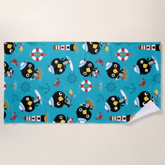 Penguin Beach Towel Strandlaken (Voorkant)