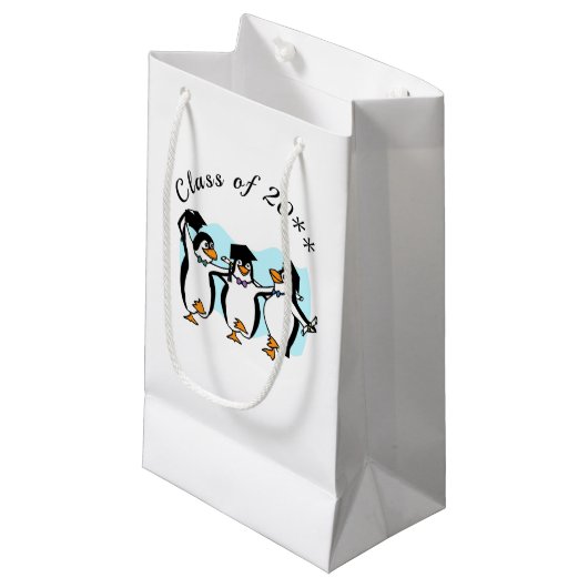 Penguin Best Friends Afstuderen Klein Cadeauzakje (Voorkant Gekanteld)