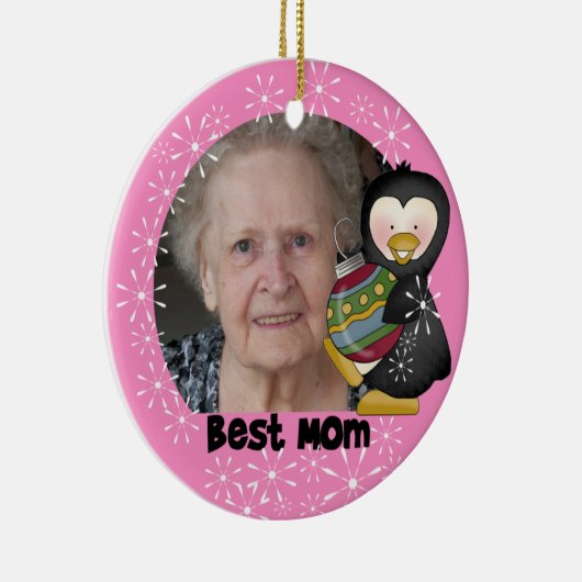 Penguin Best Mam Photo Keepomwille Ornament (Rechts)