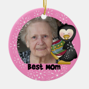 Penguin Best Mam Photo Keepomwille Ornament