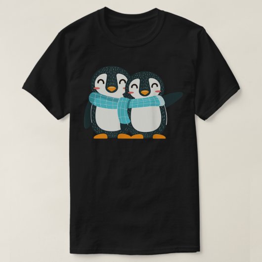 Penguin BFF Scarf Cartoon Snow Winter Cute Animal T-shirt (Design voorkant)
