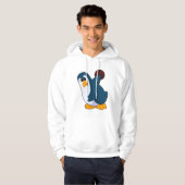 Penguin bij Bowling met Bowling-bal Hoodie (Voorkant volledig)