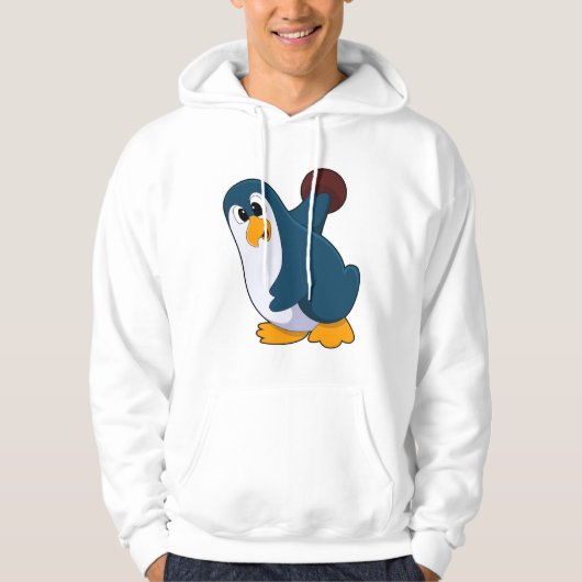 Penguin bij Bowling met Bowling-bal Hoodie (Voorkant)
