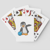Penguin bij Bowling met Bowling-bal Pokerkaarten (Achterkant)