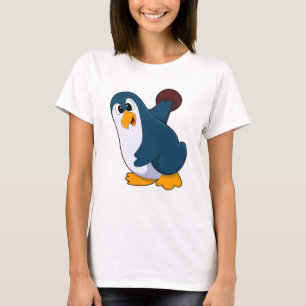 Penguin bij Bowling met Bowling-bal T-shirt