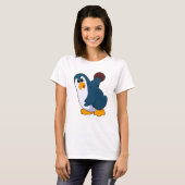 Penguin bij Bowling met Bowling-bal T-shirt (Voorkant volledig)