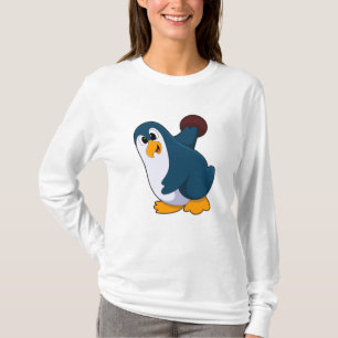 Penguin bij Bowling met Bowling-bal T-shirt