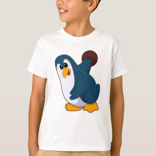Penguin bij Bowling met Bowling-bal T-shirt