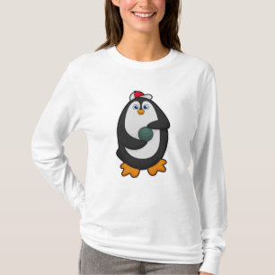 Penguin bij Bowling met Bowling-bal T-shirt