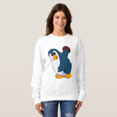 Penguin bij Bowling met Bowling-bal Trui (Voorkant volledig)