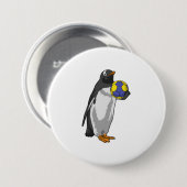 Penguin bij Handball Sports Ronde Button 7,6 Cm (Voorkant /achterkant)
