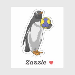 Penguin bij Handball Sports Sticker