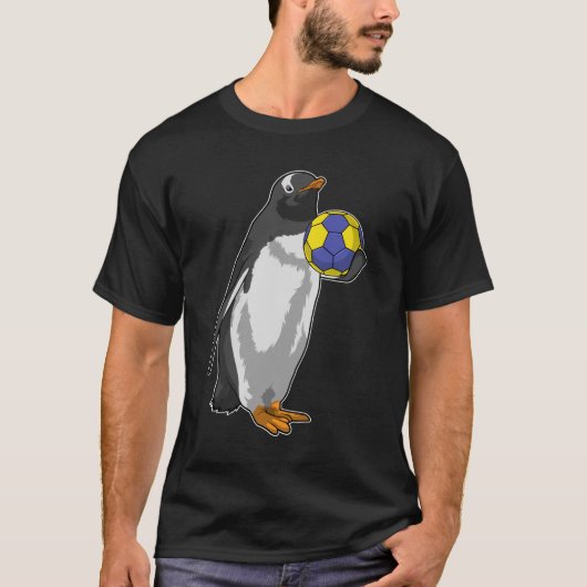 Penguin bij Handball Sports T-shirt (Voorkant)