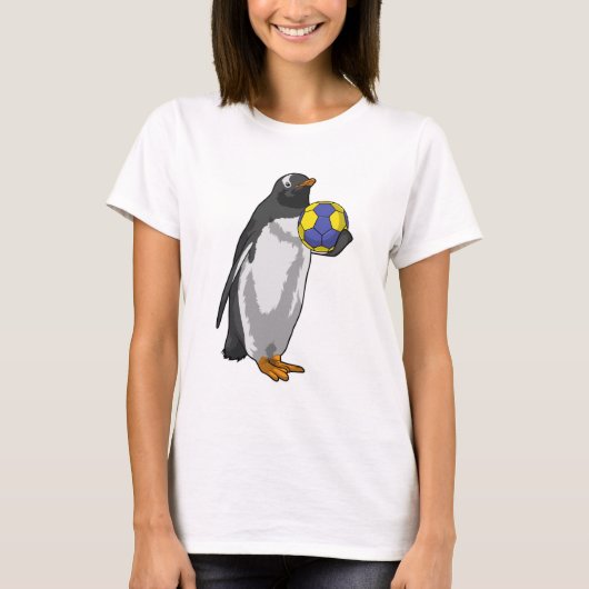 Penguin bij Handball Sports T-shirt (Voorkant)