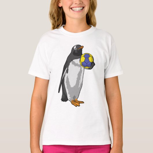 Penguin bij Handball Sports T-shirt (Voorkant)