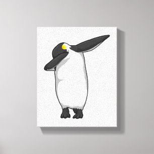 Penguin bij Hip Hop Dance Dab Canvas Afdruk